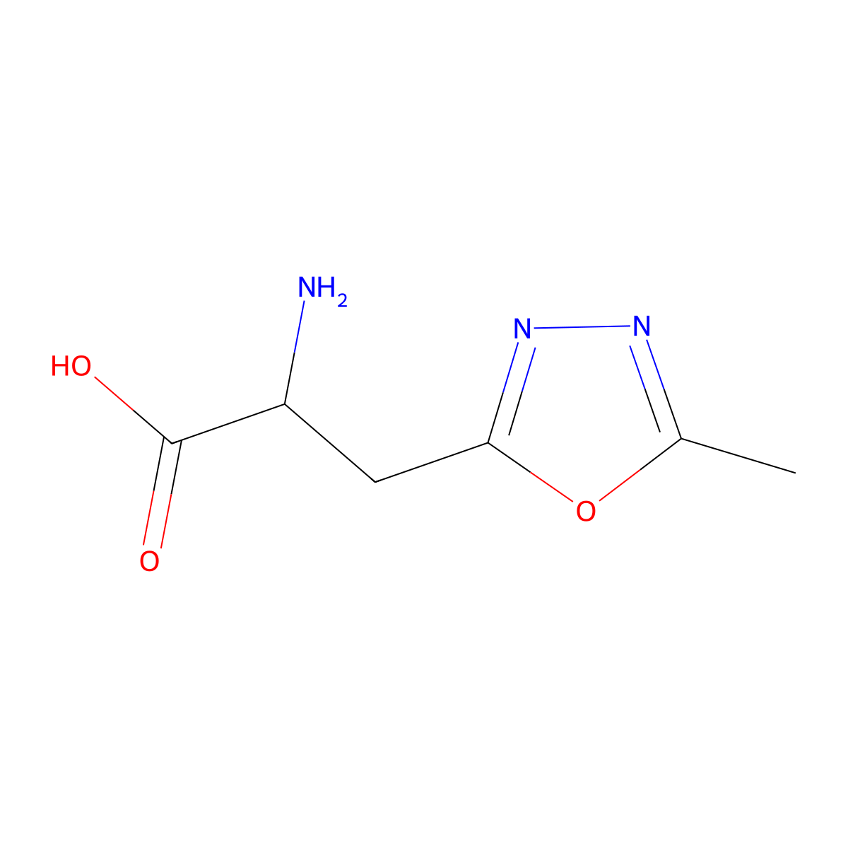 (2S)-2-Amino-3-(5-methyl-1,3,4-oxadiazol-2-yl)propanoic acid molecular structure, CAS 1565144-97-9