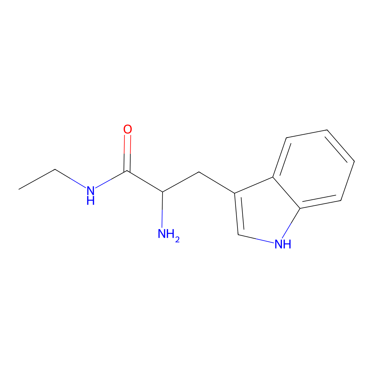(2R)-2-amino-N-ethyl-3-(1H-indol-3-yl)propanamide molecular structure, CAS 1565222-18-5