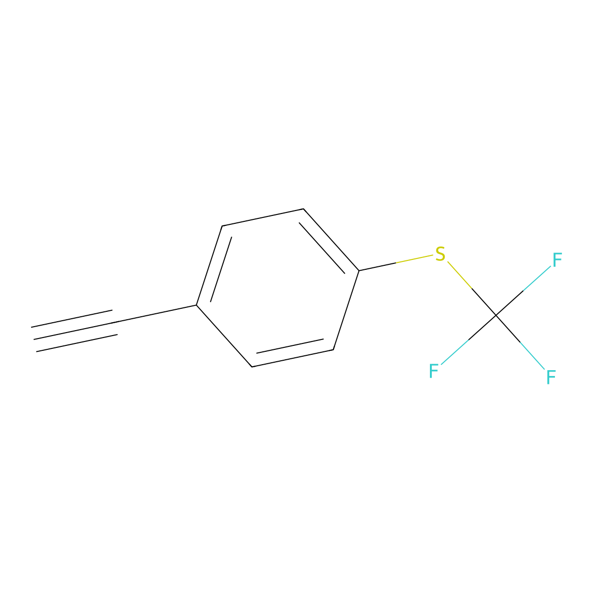 (4-Ethynylphenyl)(trifluoromethyl)sulfane molecular structure, CAS 1565297-11-1