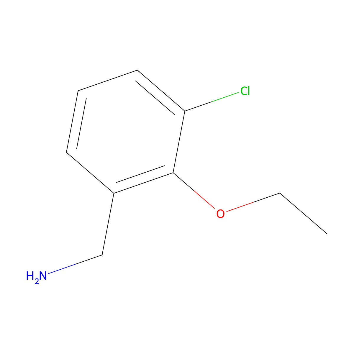 (3-Chloro-2-ethoxyphenyl)methanamine molecular structure, CAS 1565308-43-1