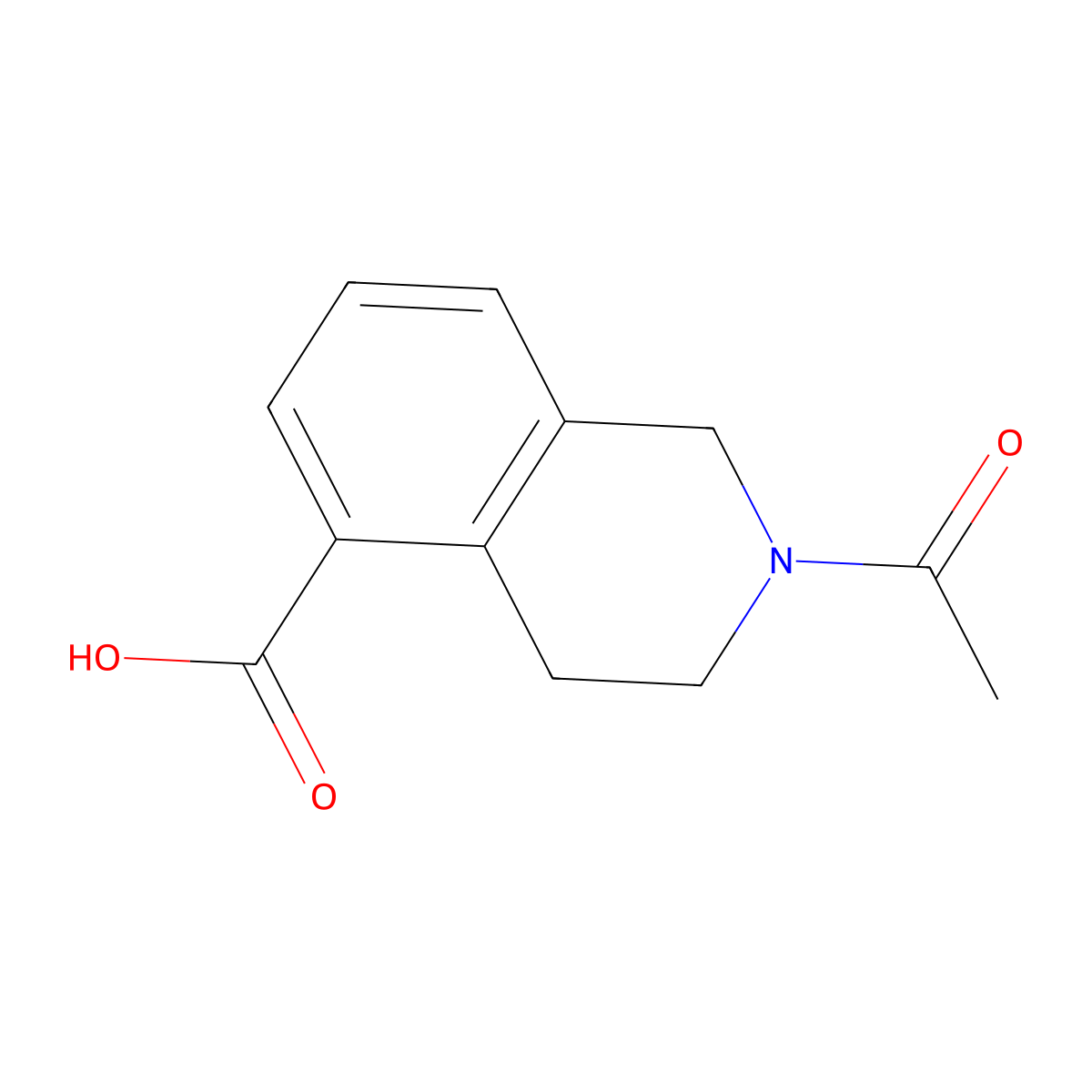 2-Acetyl-1,2,3,4-tetrahydroisoquinoline-5-carboxylic acid molecular structure, CAS 1565310-23-7
