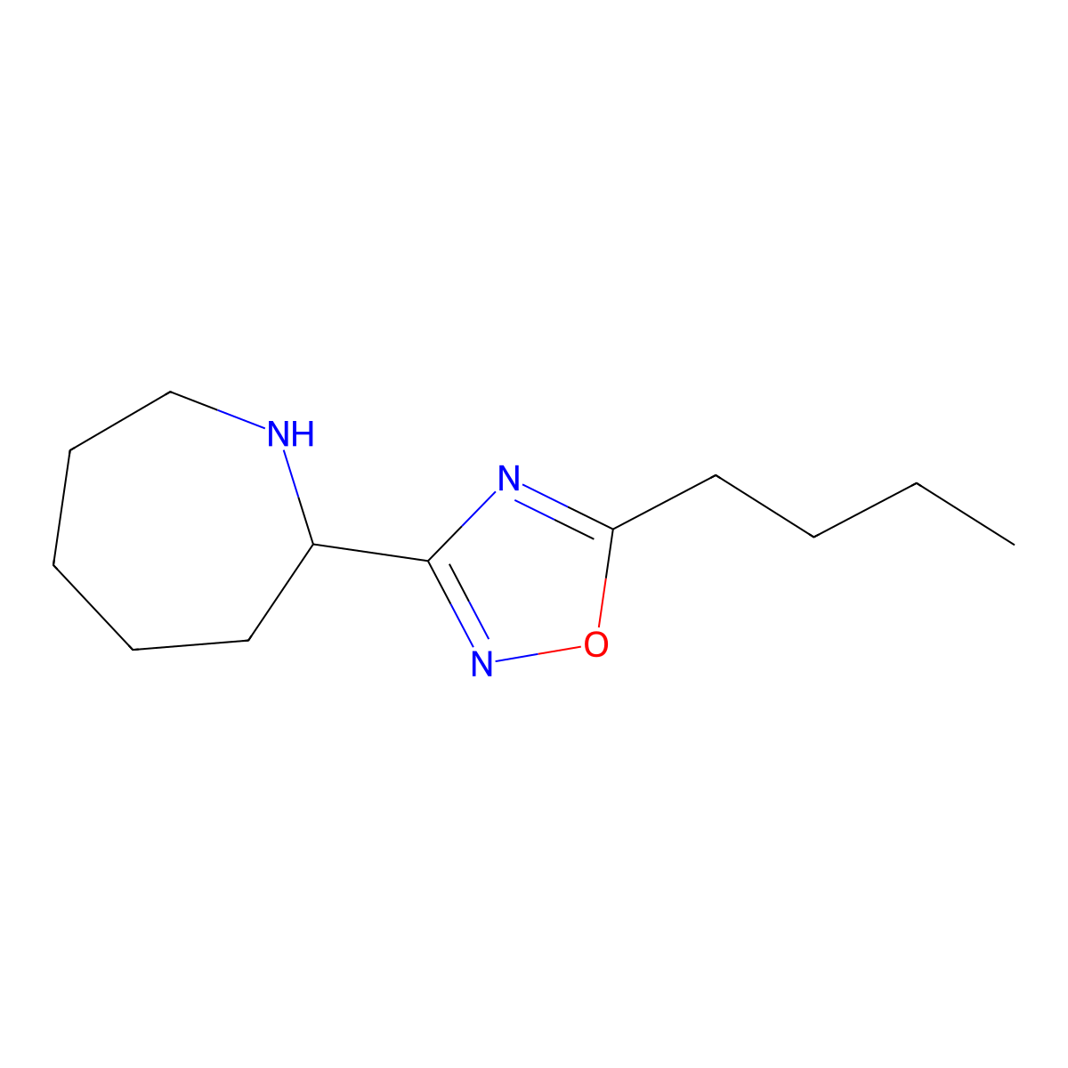 3-(Azepan-2-yl)-5-butyl-1,2,4-oxadiazole molecular structure, CAS 1565312-73-3