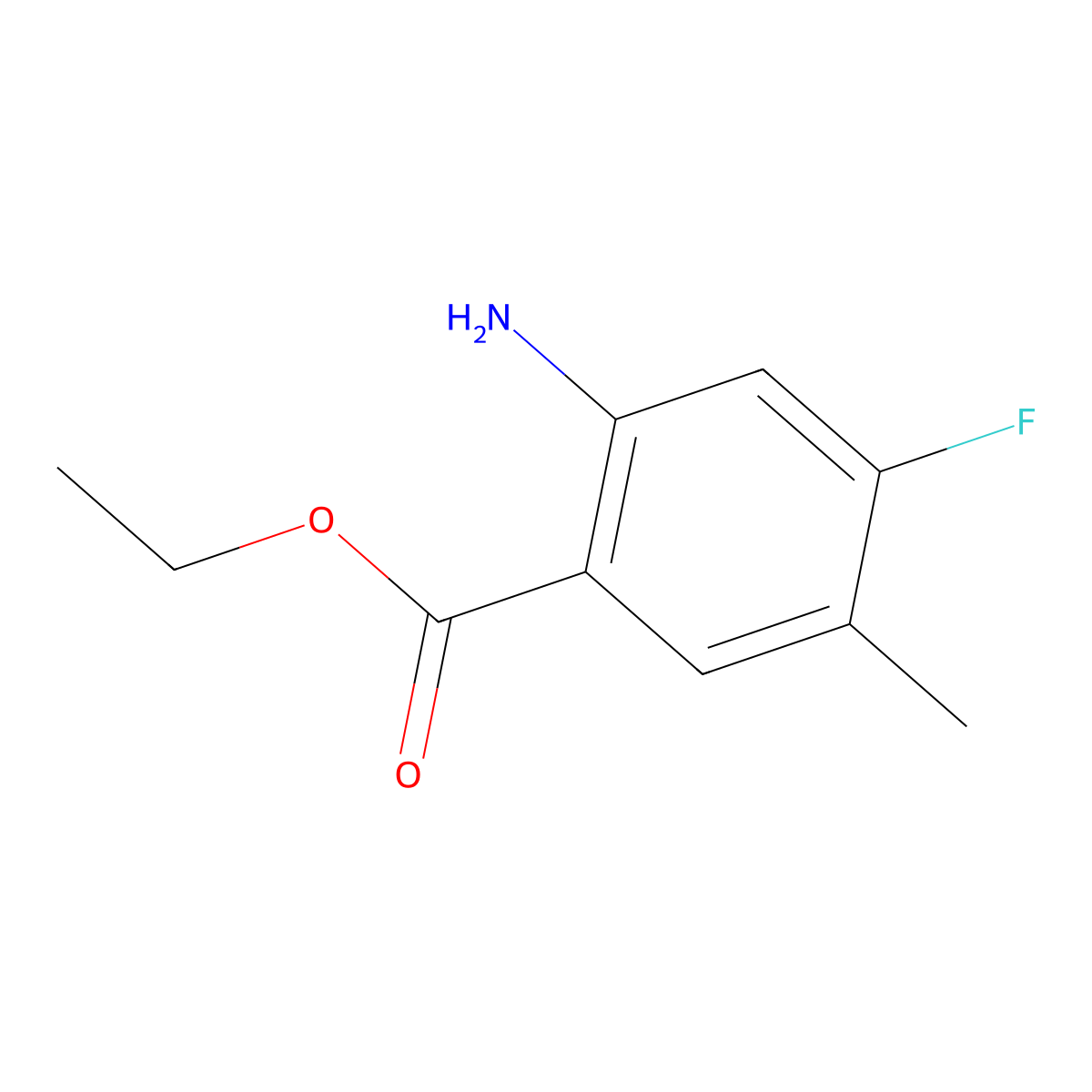 Ethyl 2-amino-4-fluoro-5-methylbenzoate molecular structure, CAS 1565314-46-6
