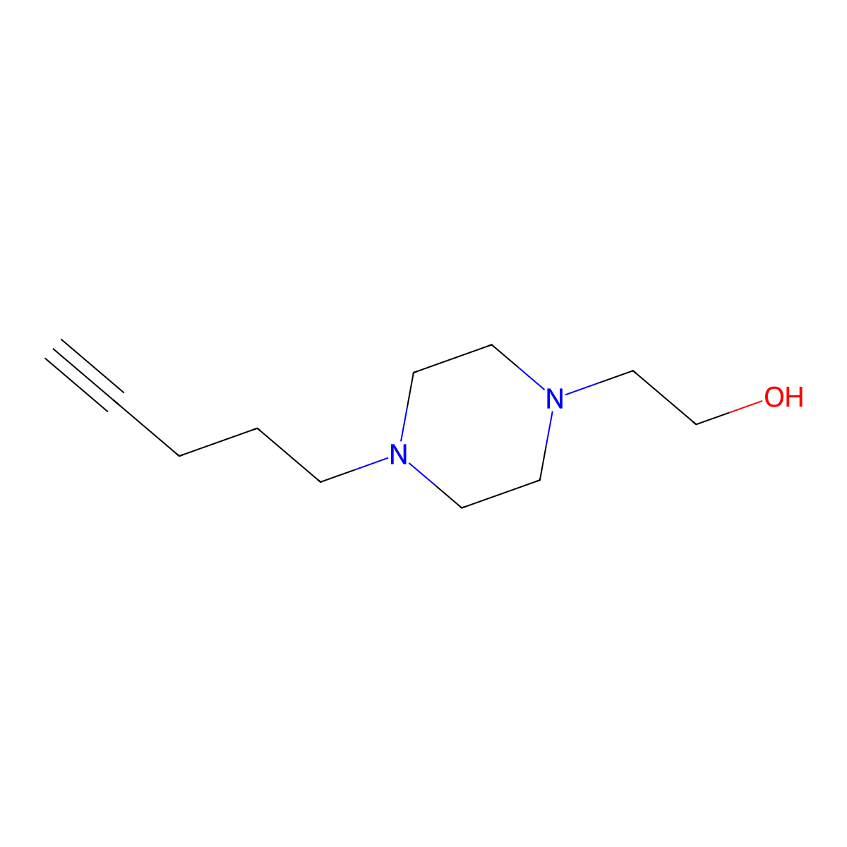 2-[4-(Pent-4-yn-1-yl)piperazin-1-yl]ethan-1-ol molecular structure, CAS 1565316-85-9