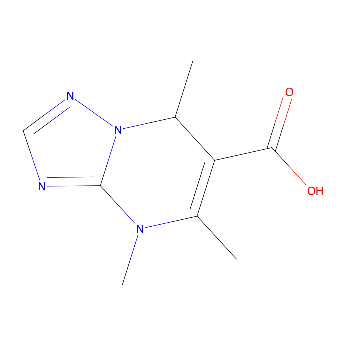 4,5,7-trimethyl-4H,7H-[1,2,4]triazolo[1,5-a]pyrimidine-6-carboxylic acid molecular structure, CAS 1565321-62-1