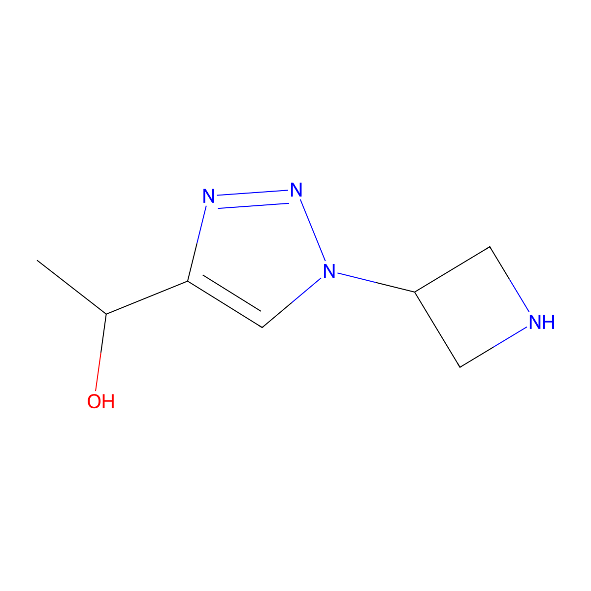1-[1-(azetidin-3-yl)-1H-1,2,3-triazol-4-yl]ethan-1-ol molecular structure, CAS 1565324-38-0