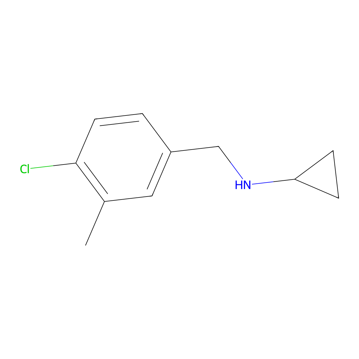 N-[(4-chloro-3-methylphenyl)methyl]cyclopropanamine molecular structure, CAS 1565326-10-4