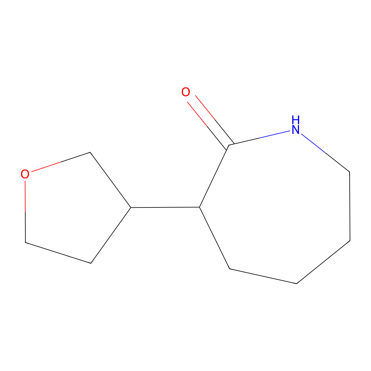 3-(Oxolan-3-yl)azepan-2-one molecular structure, CAS 1565327-24-3