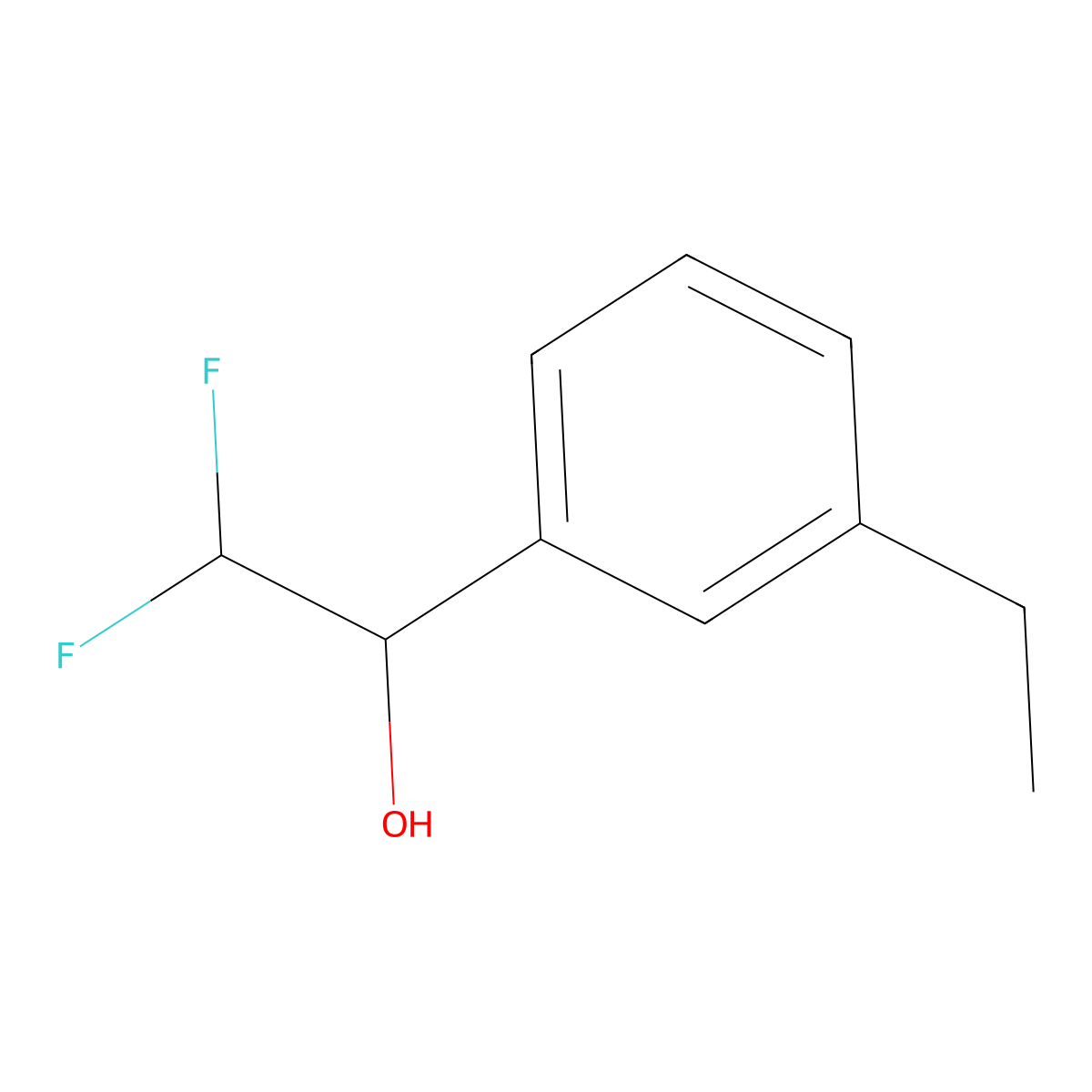 1-(3-Ethylphenyl)-2,2-difluoroethan-1-ol molecular structure, CAS 1565328-80-4