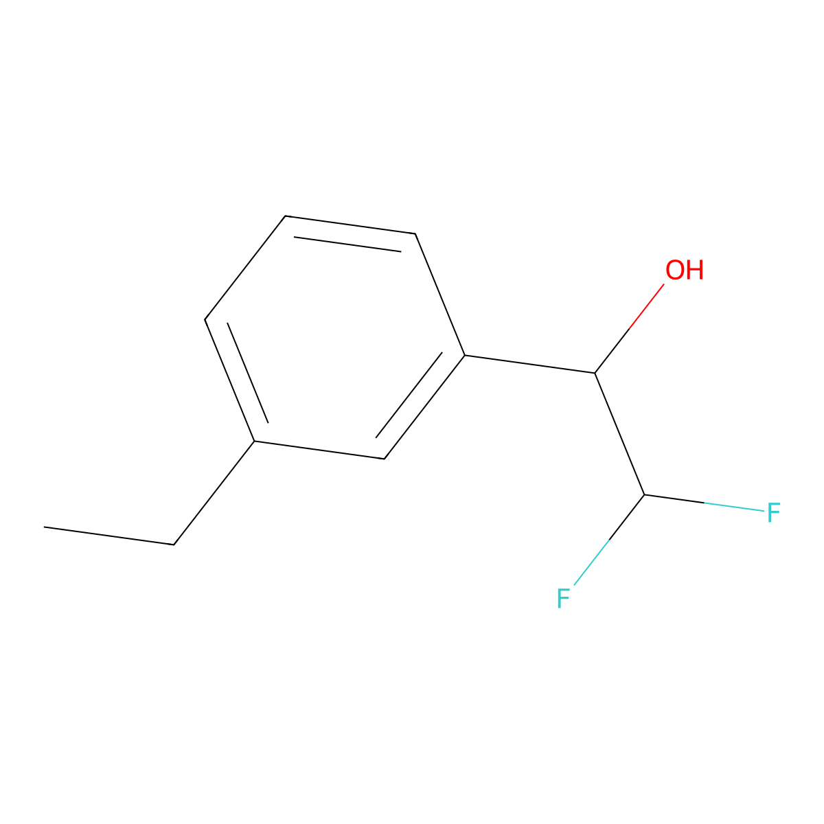 1-(3-Ethylphenyl)-2,2-difluoroethan-1-ol molecular structure, CAS 1565328-80-4
