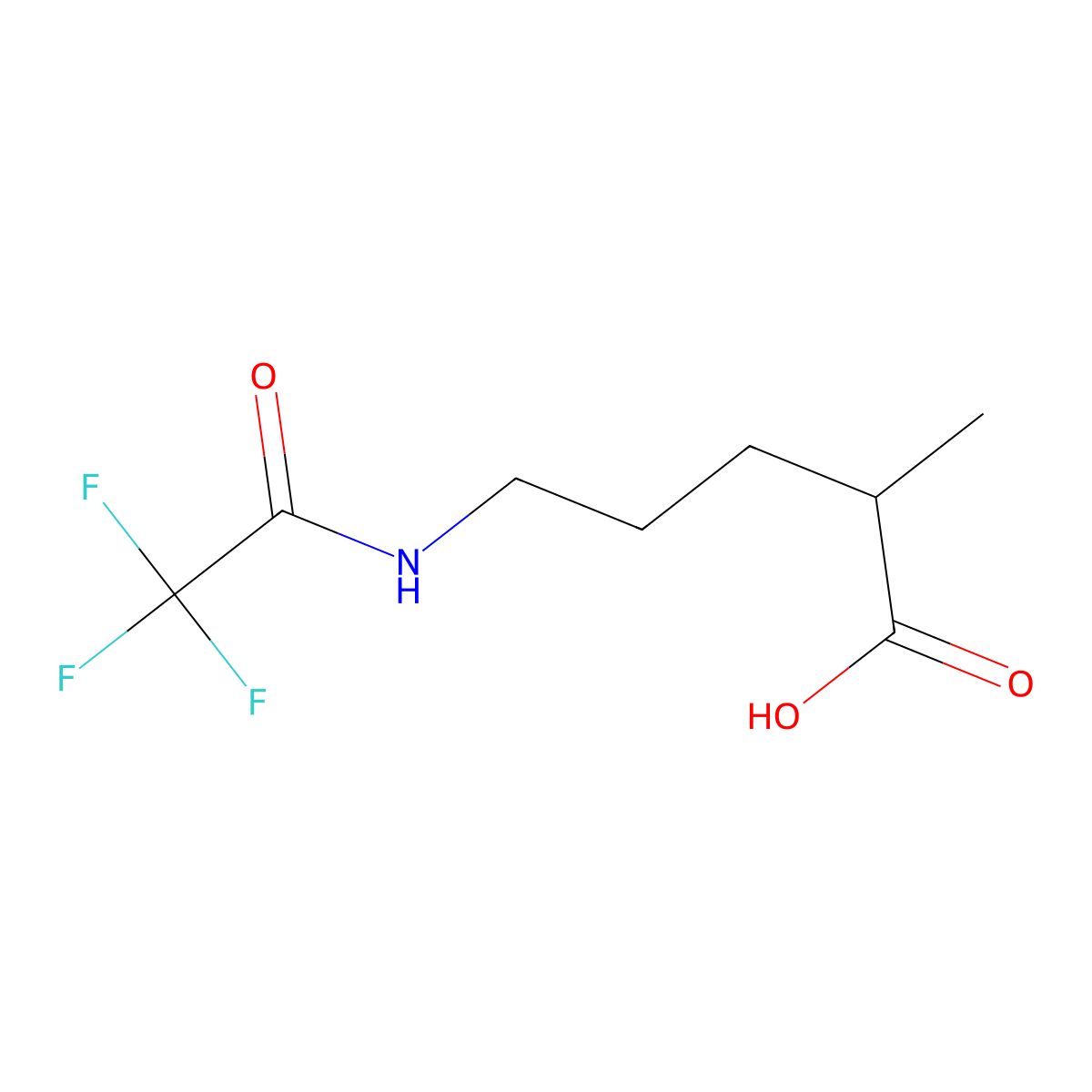 2-Methyl-5-(trifluoroacetamido)pentanoic acid molecular structure, CAS 1565343-48-7