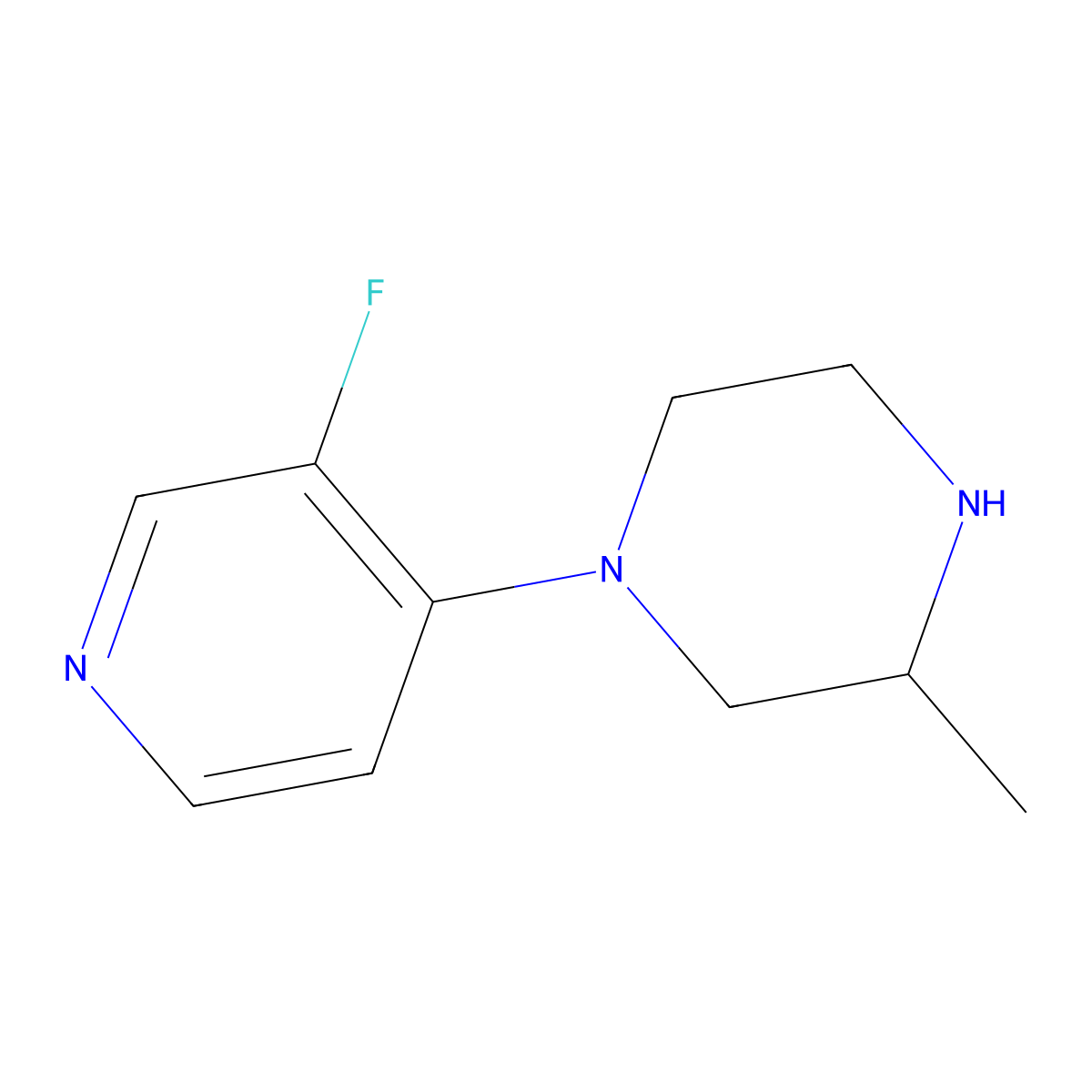 1-(3-Fluoropyridin-4-yl)-3-methylpiperazine molecular structure, CAS 1565343-72-7