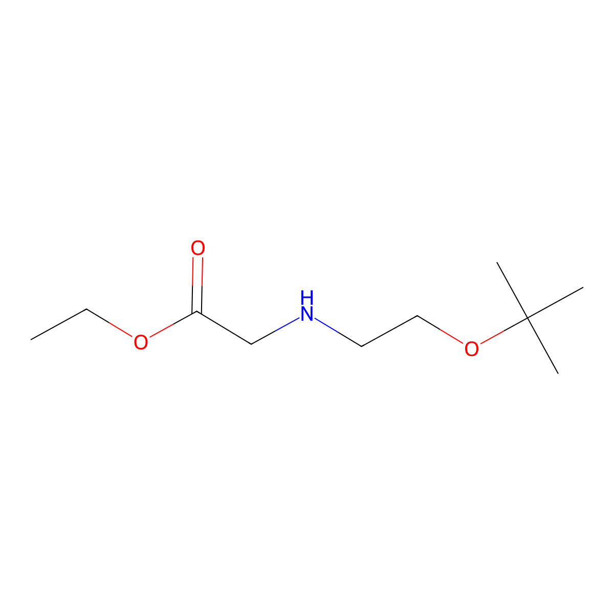 Ethyl 2-{[2-(tert-butoxy)ethyl]amino}acetate molecular structure, CAS 1565344-69-5