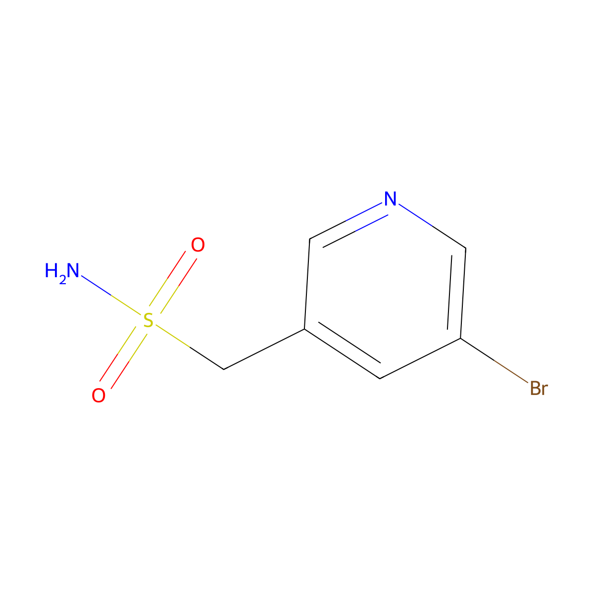 (5-Bromopyridin-3-yl)methanesulfonamide molecular structure, CAS 1565348-53-9