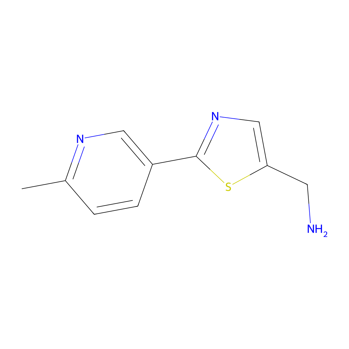 (2-(6-Methylpyridin-3-yl)thiazol-5-yl)methanamine molecular structure, CAS 1565355-55-6