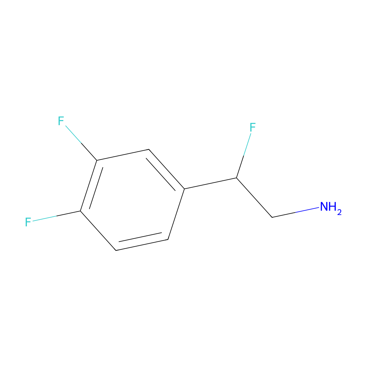 2-(3,4-Difluorophenyl)-2-fluoroethan-1-amine molecular structure, CAS 1565357-72-3