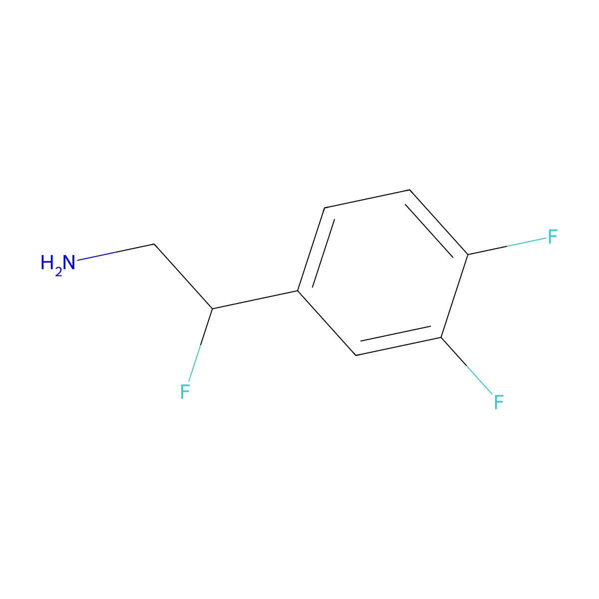 2-(3,4-Difluorophenyl)-2-fluoroethan-1-amine molecular structure, CAS 1565357-72-3