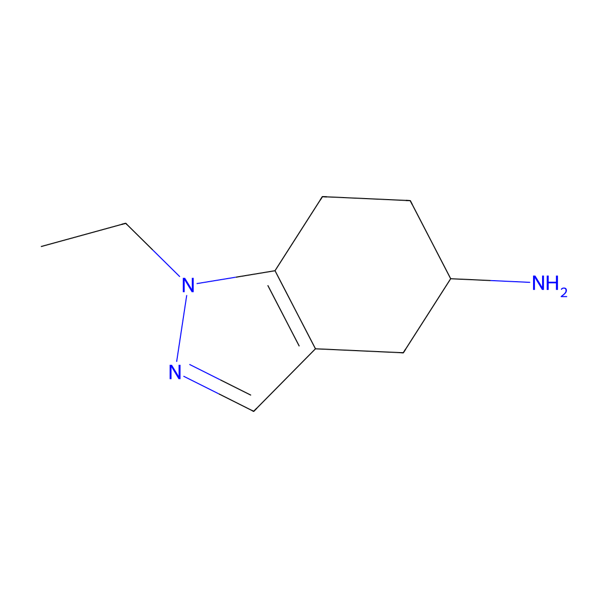 1-ethyl-4,5,6,7-tetrahydro-1H-indazol-5-amine molecular structure, CAS 1565369-89-2