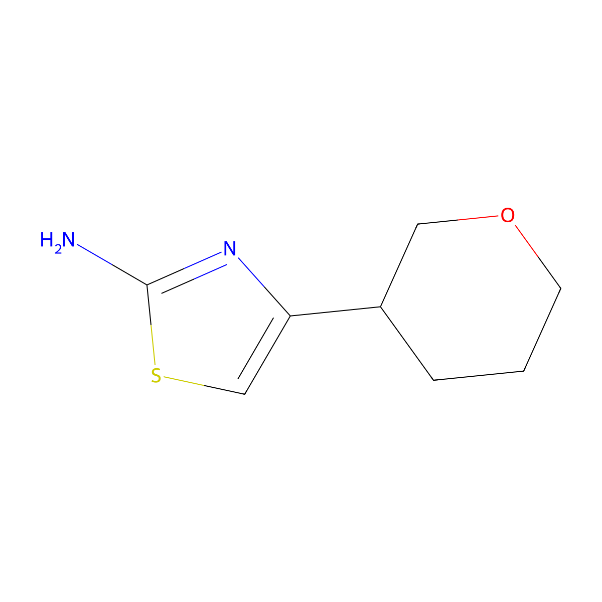 4-(Oxan-3-yl)-1,3-thiazol-2-amine molecular structure, CAS 1565370-05-9