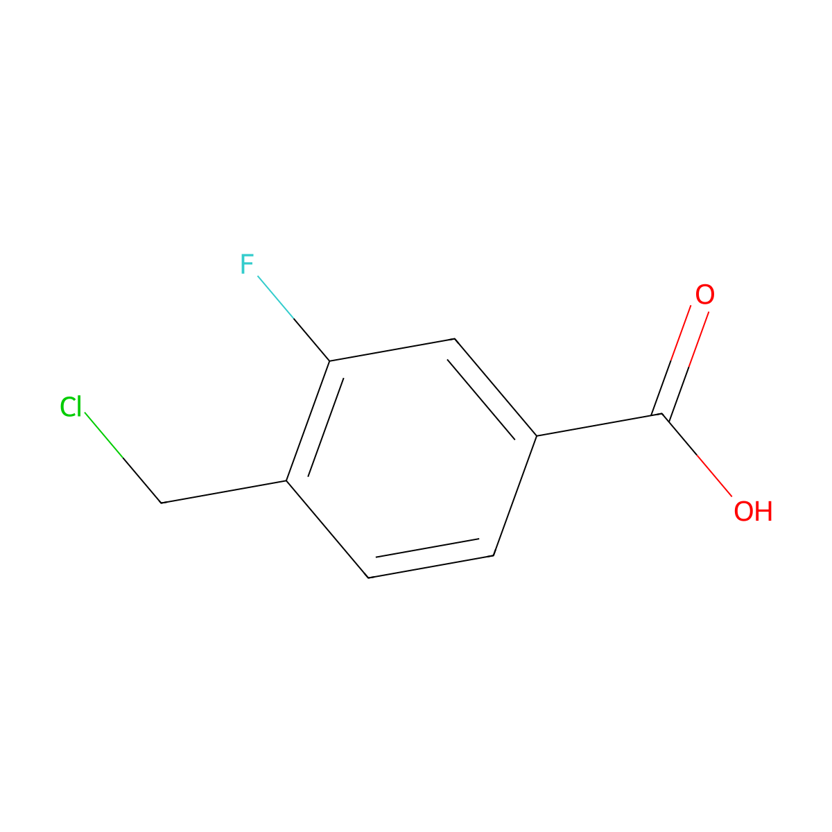 4-(Chloromethyl)-3-fluorobenzoic acid molecular structure, CAS 1565375-97-4