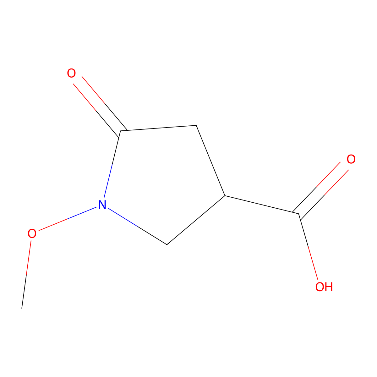 1-Methoxy-5-oxopyrrolidine-3-carboxylic acid molecular structure, CAS 1565379-07-8