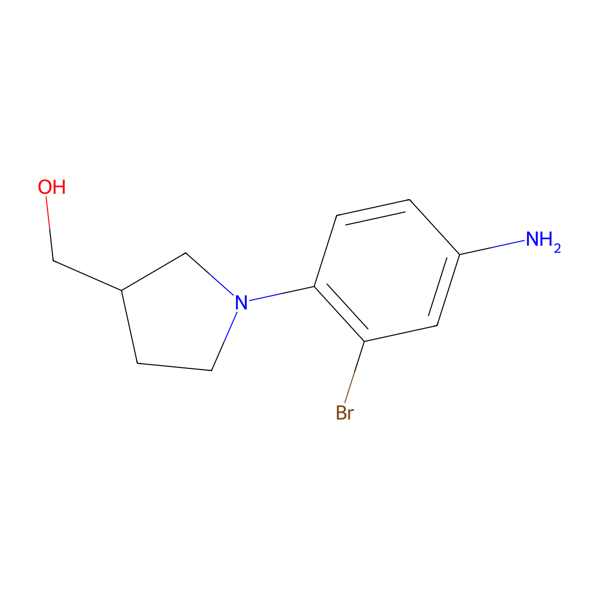[1-(4-Amino-2-bromophenyl)pyrrolidin-3-yl]methanol molecular structure, CAS 1565386-11-9