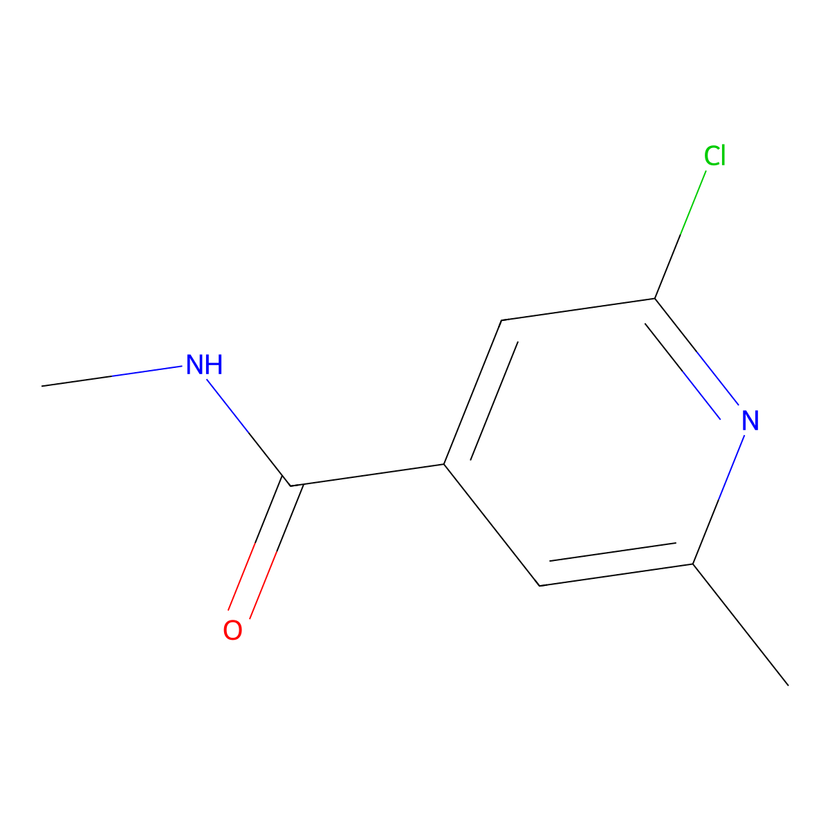 2-chloro-N,6-dimethylpyridine-4-carboxamide molecular structure, CAS 1565386-18-6