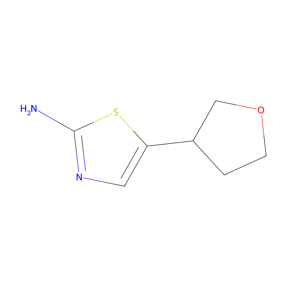5-(Oxolan-3-yl)-1,3-thiazol-2-amine molecular structure, CAS 1565386-73-3