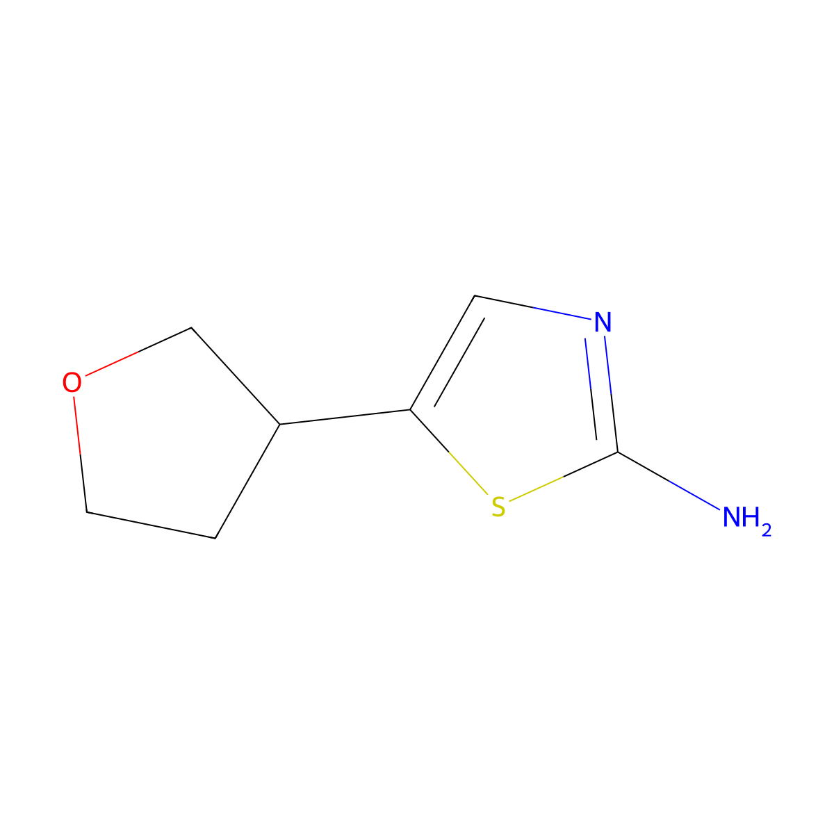 5-(Oxolan-3-yl)-1,3-thiazol-2-amine molecular structure, CAS 1565386-73-3