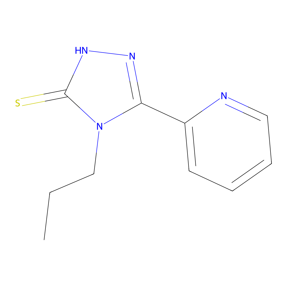 4-propyl-5-(pyridin-2-yl)-4H-1,2,4-triazole-3-thiol molecular structure, CAS 156539-68-3