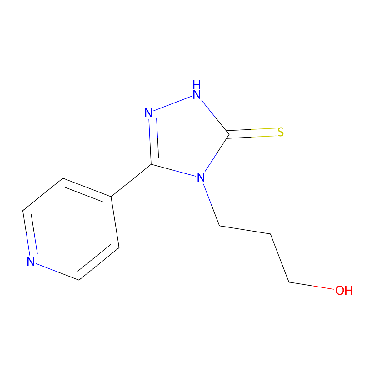 3-[3-(4-pyridinyl)-5-sulfanyl-4H-1,2,4-triazol-4-yl]-1-propanol molecular structure, CAS 156539-75-2