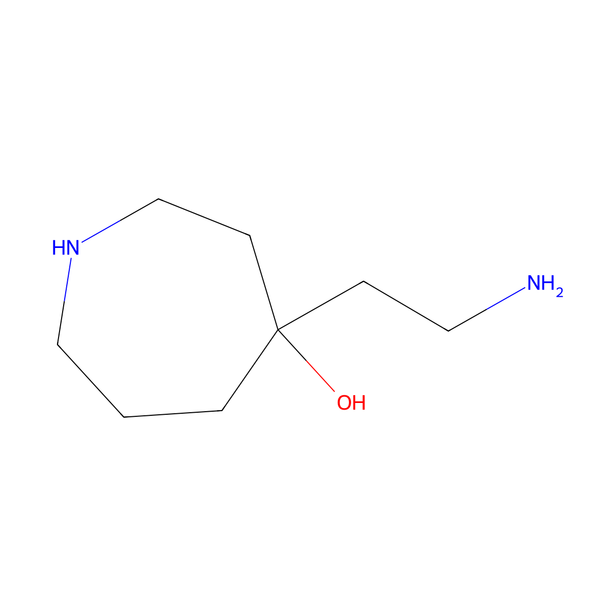 4-(2-Aminoethyl)azepan-4-ol molecular structure, CAS 1565393-02-3