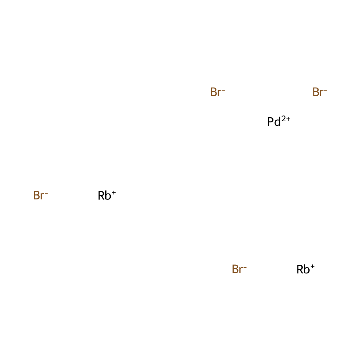 Palladate(2-), tetrabromo-, rubidium (1:2), (SP-4-1)- molecular structure, CAS 15654-53-2