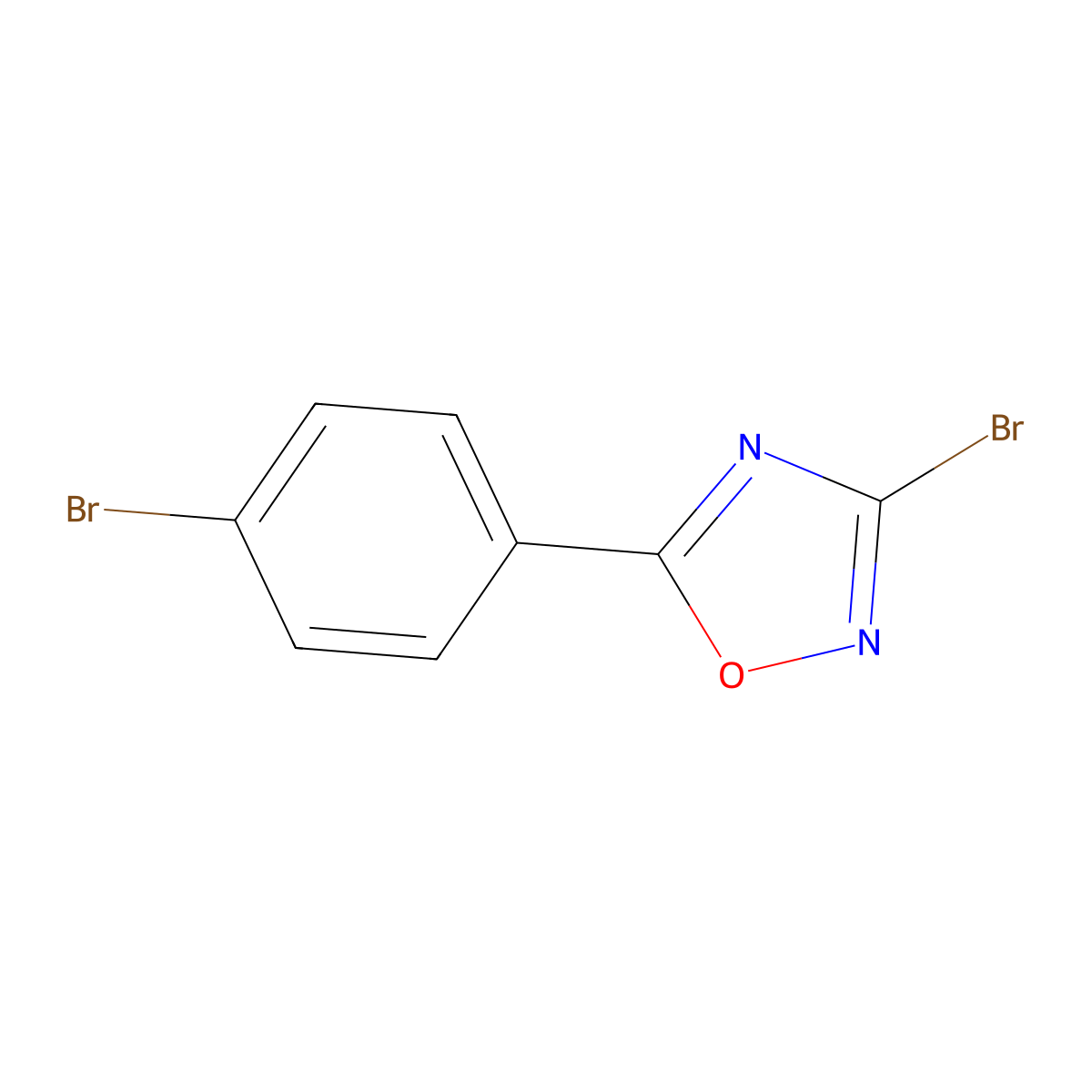 3-Bromo-5-(4-bromophenyl)-1,2,4-oxadiazole molecular structure, CAS 1565404-26-3