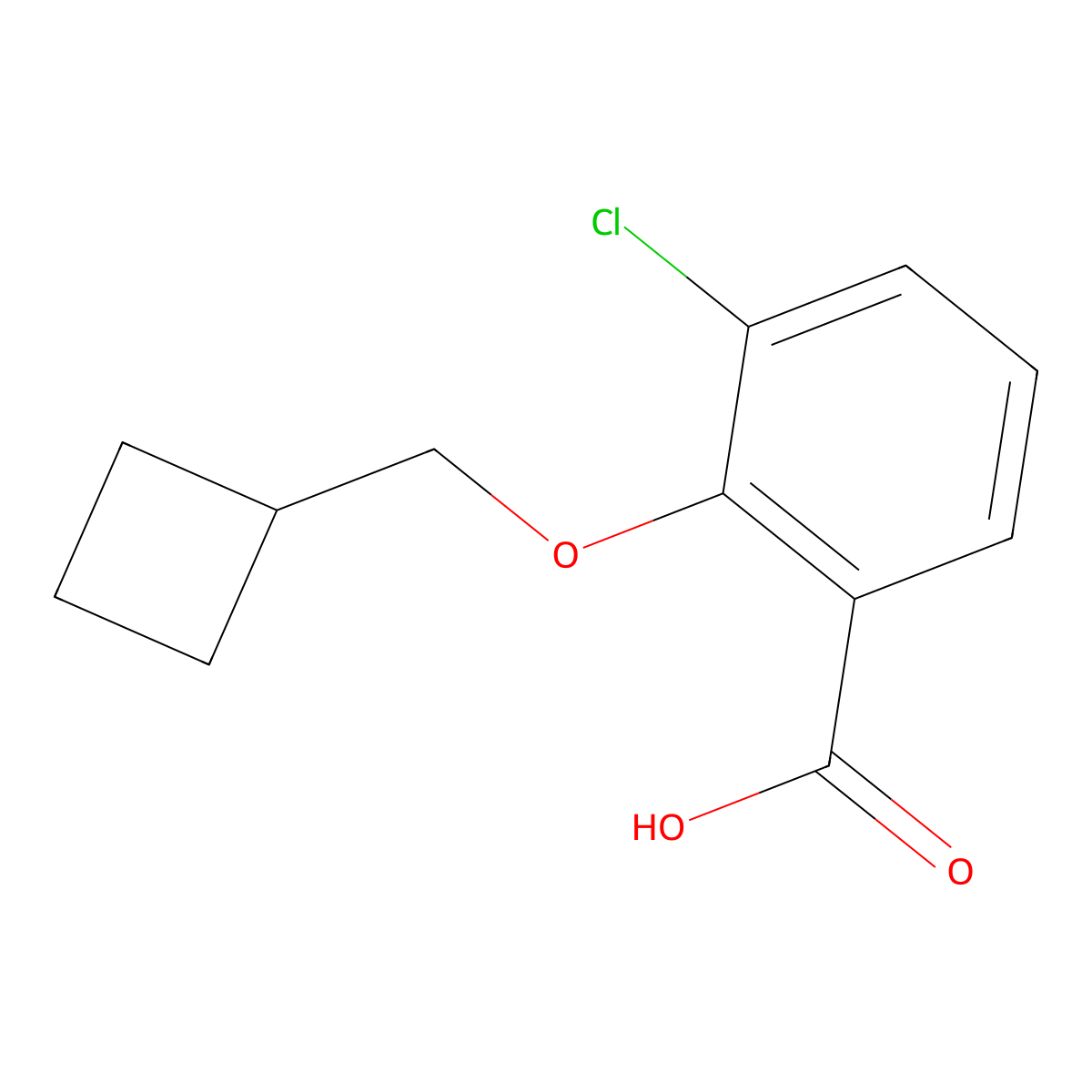 3-Chloro-2-(cyclobutylmethoxy)benzoic acid molecular structure, CAS 1565407-13-7