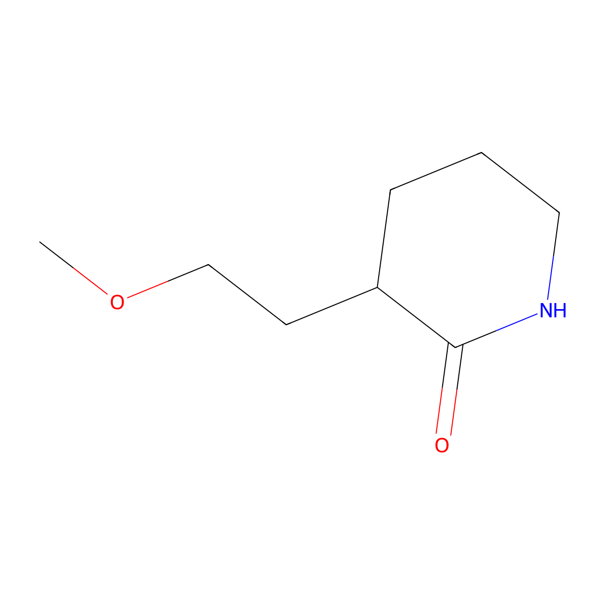 3-(2-Methoxyethyl)piperidin-2-one molecular structure, CAS 1565410-36-7