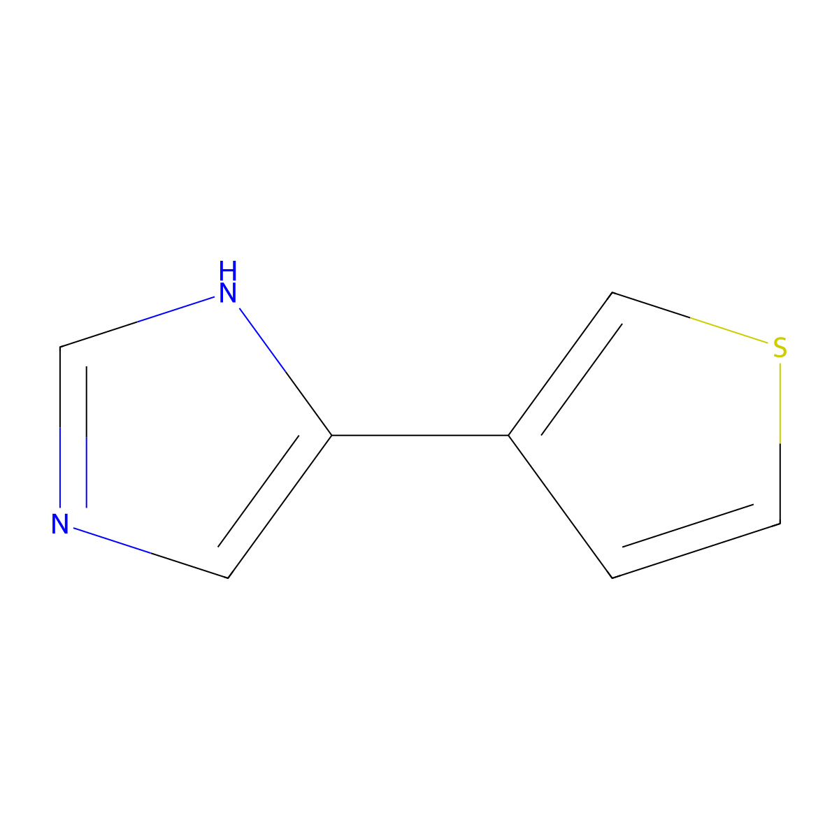 4-(thiophen-3-yl)-1H-imidazole molecular structure, CAS 156542-81-3