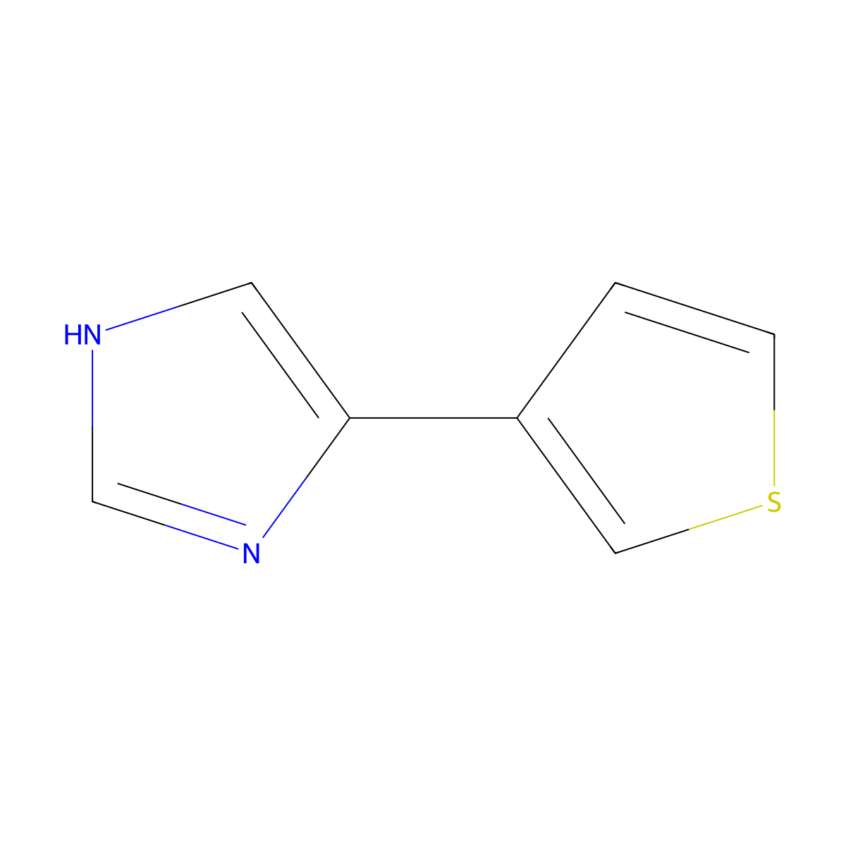 4-(thiophen-3-yl)-1H-imidazole molecular structure, CAS 156542-81-3