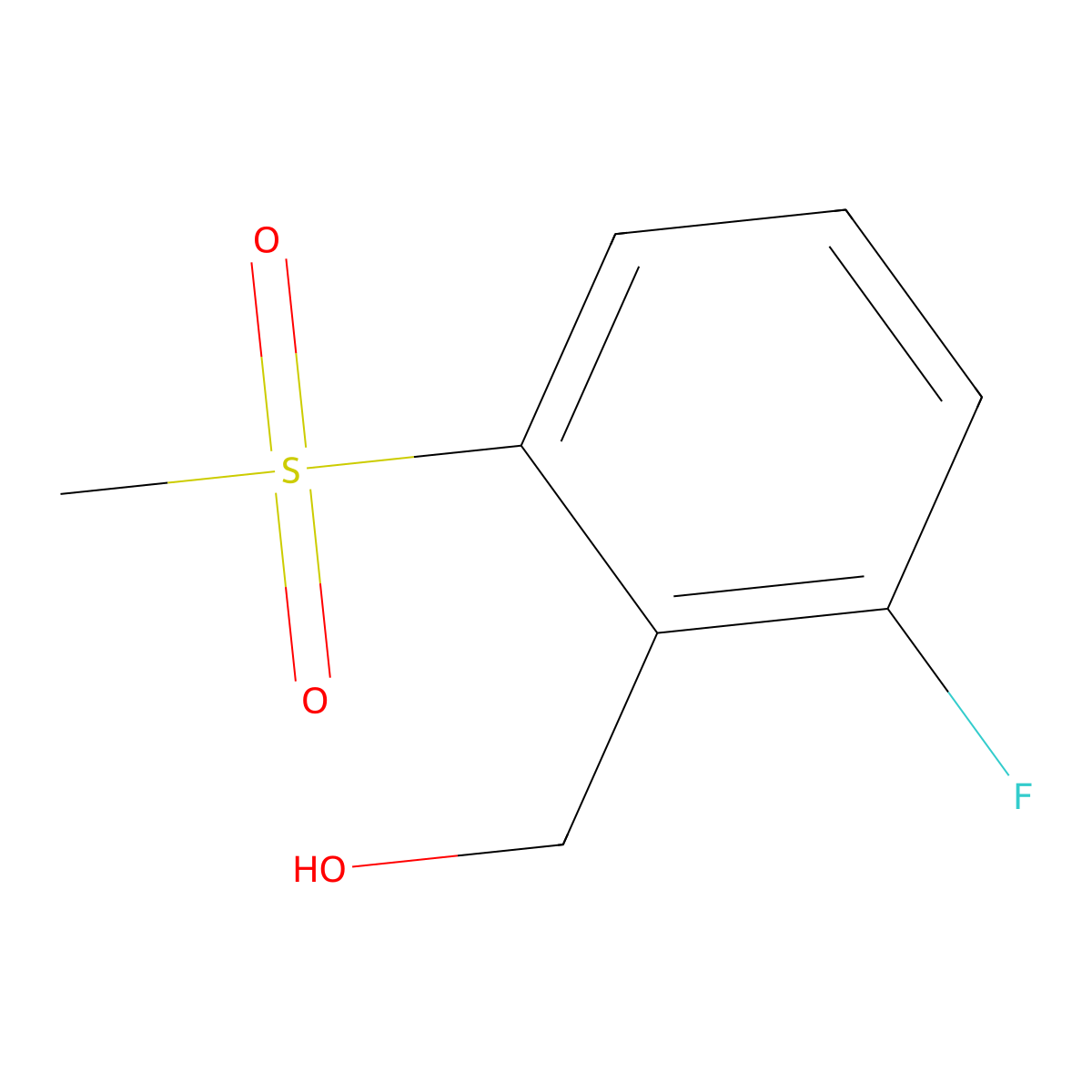 2-Fluoro-6-(methylsulfonyl)benzenemethanol molecular structure, CAS 1565421-12-6