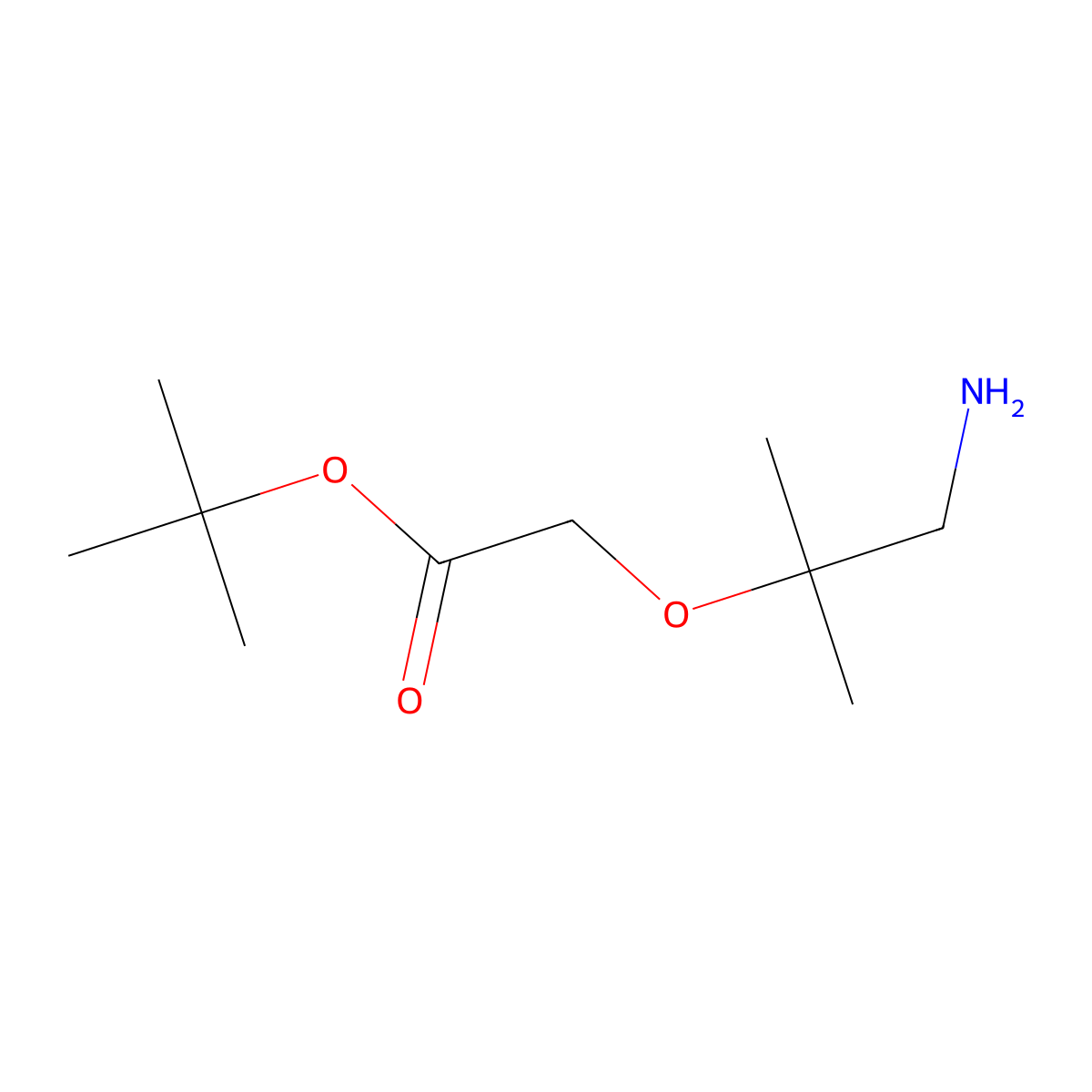 Tert-butyl 2-[(1-amino-2-methylpropan-2-yl)oxy]acetate molecular structure, CAS 1565422-25-4