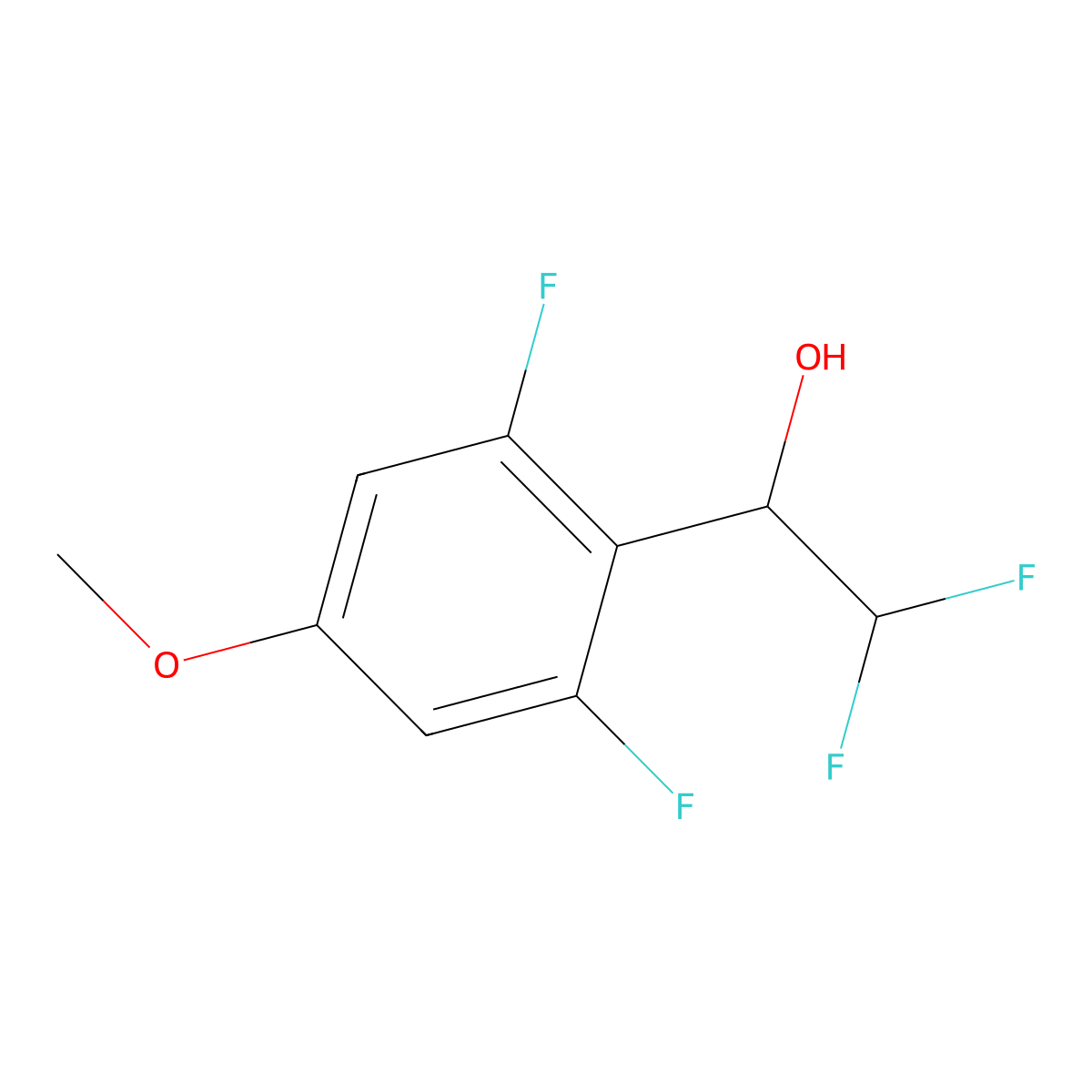 1-(2,6-Difluoro-4-methoxyphenyl)-2,2-difluoroethan-1-ol molecular structure, CAS 1565427-87-3