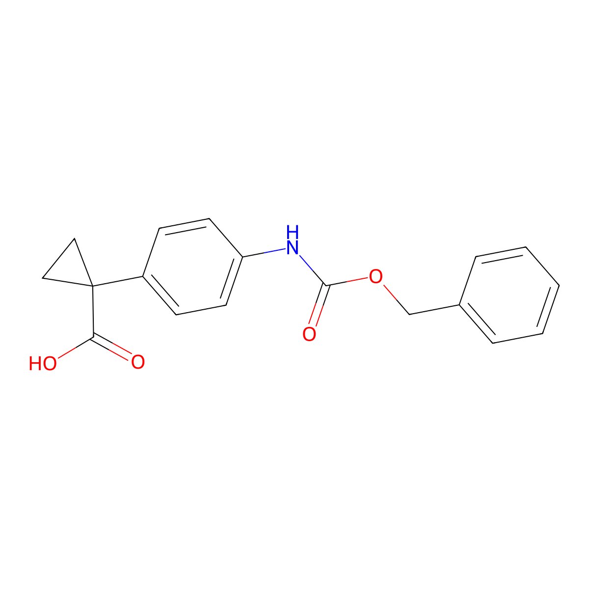 1-(4-{[(Benzyloxy)carbonyl]amino}phenyl)cyclopropane-1-carboxylic acid molecular structure, CAS 1565427-99-7
