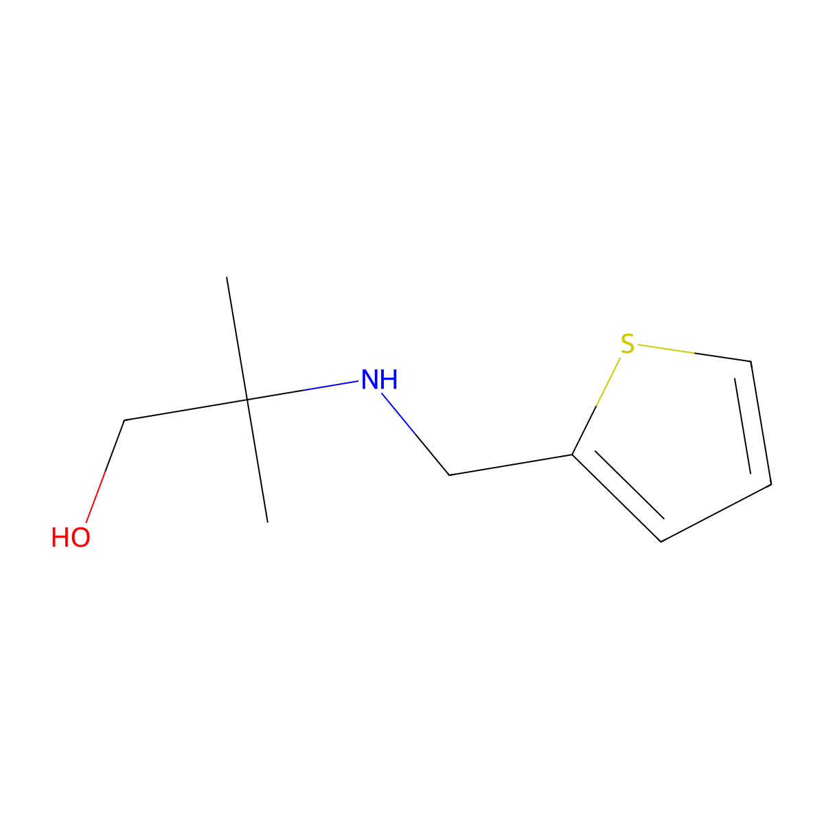 2-Methyl-2-[(thiophen-2-ylmethyl)amino]propan-1-ol molecular structure, CAS 156543-21-4