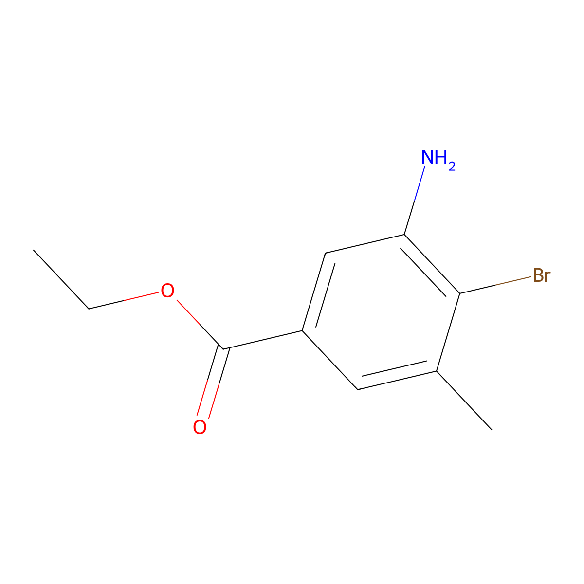 Ethyl 3-amino-4-bromo-5-methylbenzoate molecular structure, CAS 1565439-80-6