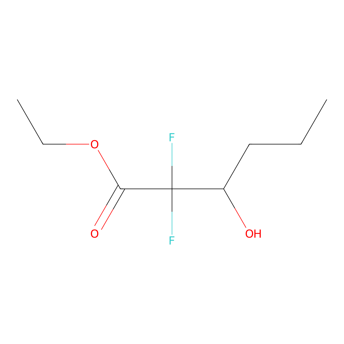 Ethyl 2,2-difluoro-3-hydroxyhexanoate molecular structure, CAS 156544-72-8