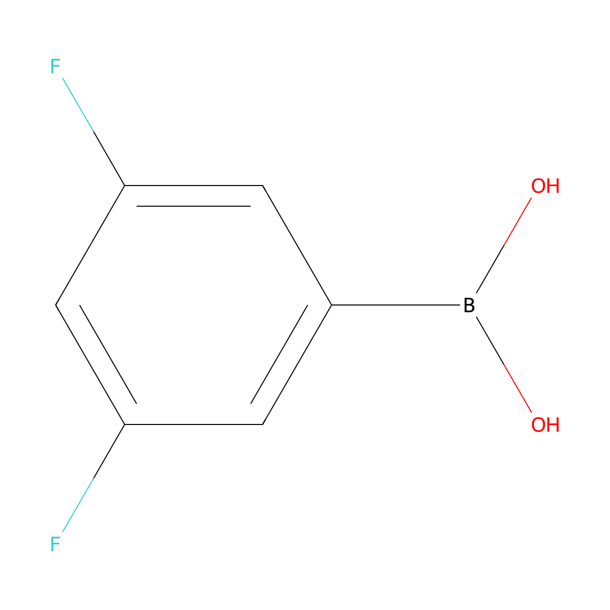 (3,5-Difluorophenyl)boronic acid molecular structure, CAS 156545-07-2