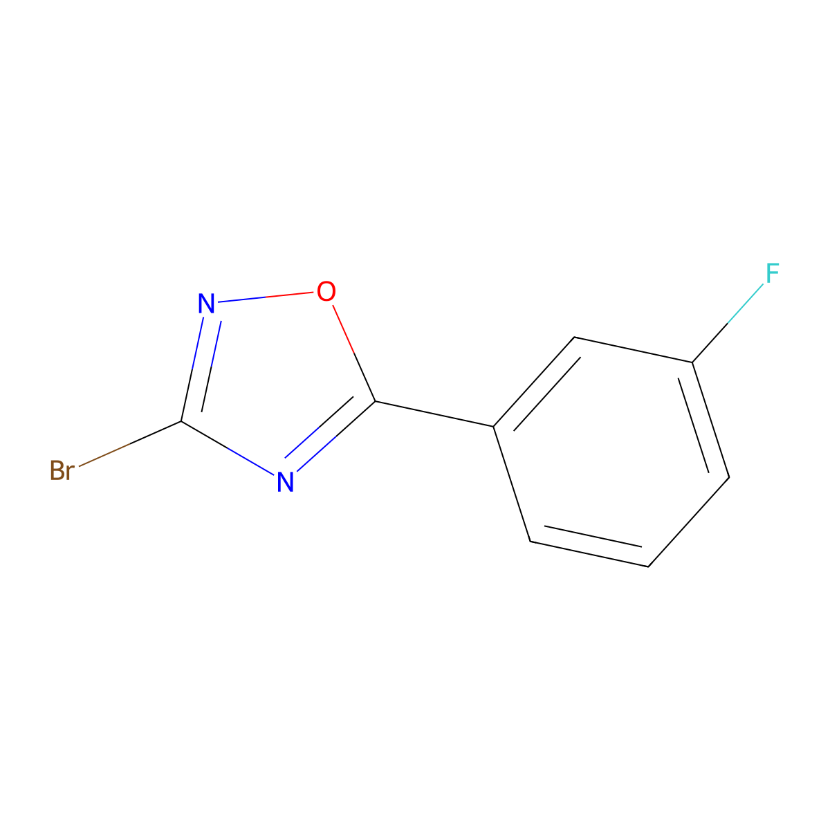 3-Bromo-5-(3-fluorophenyl)-1,2,4-oxadiazole molecular structure, CAS 1565450-84-1