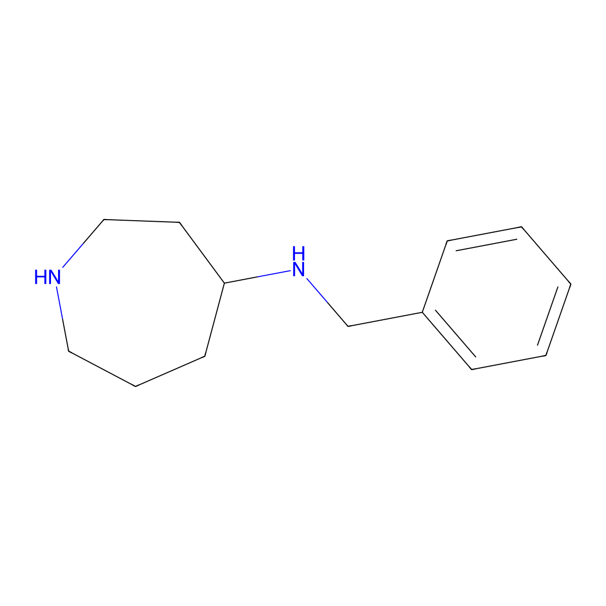 N-benzylazepan-4-amine molecular structure, CAS 1565450-95-4