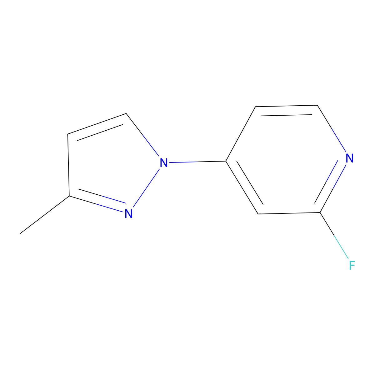 2-Fluoro-4-(3-methyl-1h-pyrazol-1-yl)pyridine molecular structure, CAS 1565461-19-9