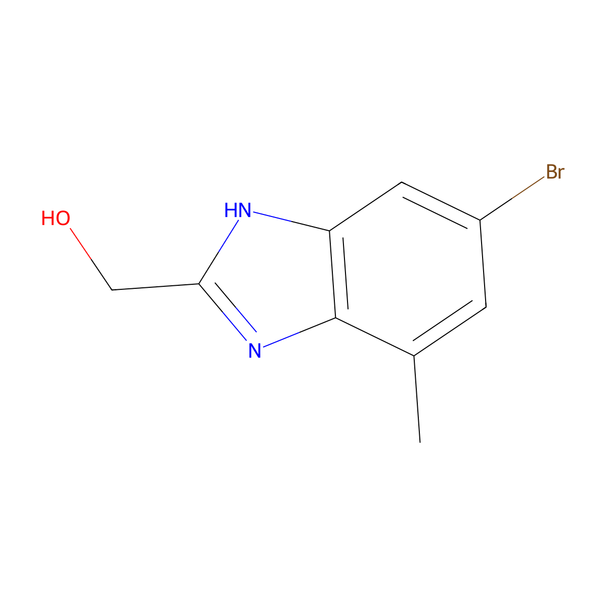 6-Bromo-2-(hydroxymethyl)-4-methylbenzimidazole molecular structure, CAS 1565461-85-9